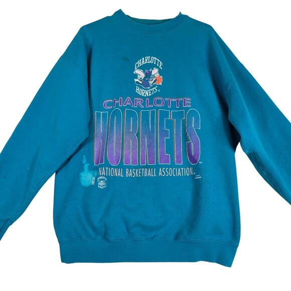 Logo Athletic Other - VTG Charlotte Hornets Basketball Sweatshirt Mens Large Logo Athletic 0826